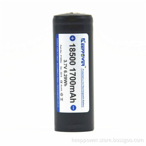 KeepPower protected for Sanyo UR18500F rechargeable li ion 3.7v 1700mah 18500 battery